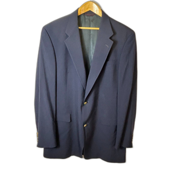 Hart Schafner & Marx Nordstrom Classic Navy Wool Blazer Size 42XL - Picture 2 of 15